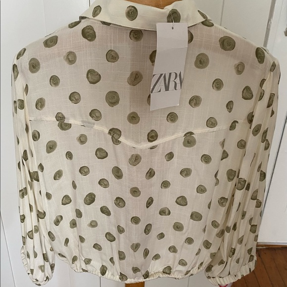 Zara Ivory, Green Polka Dot Crop Top - Picture 5 of 7